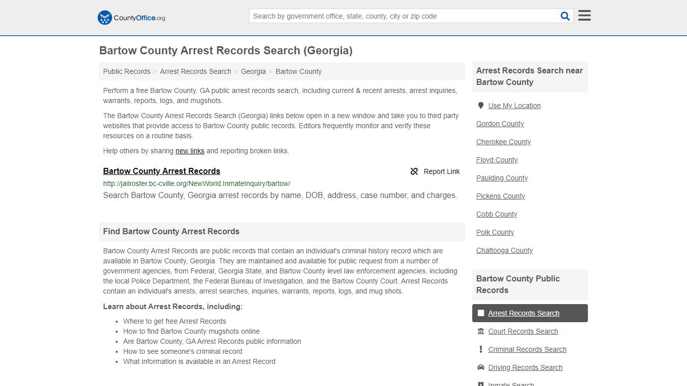 Arrest Records Search - Bartow County, GA (Arrests & Mugshots)